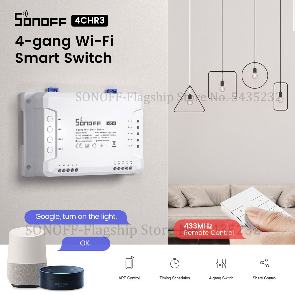 Sonoff - Itead SONOFF 4CH R3 Wifi kablosuz