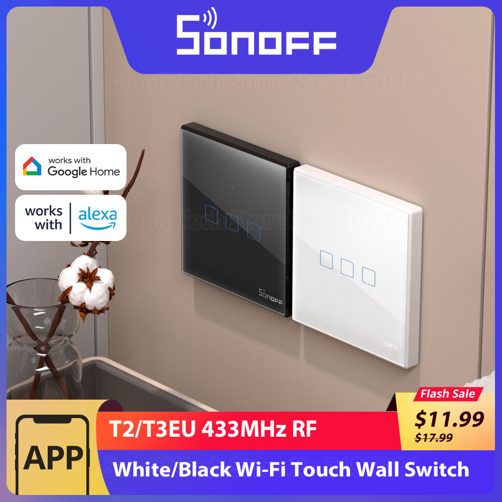 Sonoff Basic - SONOFF T2/T3EU 433Mhz RF WiFi Dokunmatik