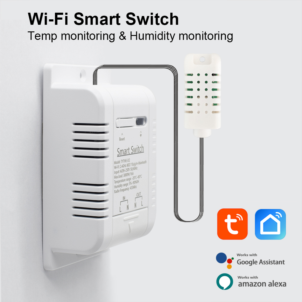 Tuya 4 Channel - Tuya Wifi akıllı sıcaklık nem anahtarı