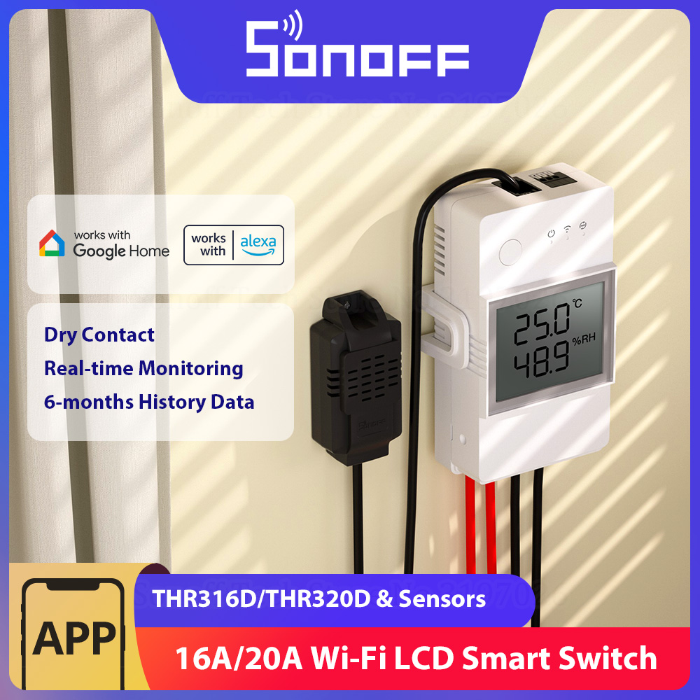 Sonoff Mini R4 - SONOFF THR316D/THR320D Sıcaklık Nem Akıllı Anahtar