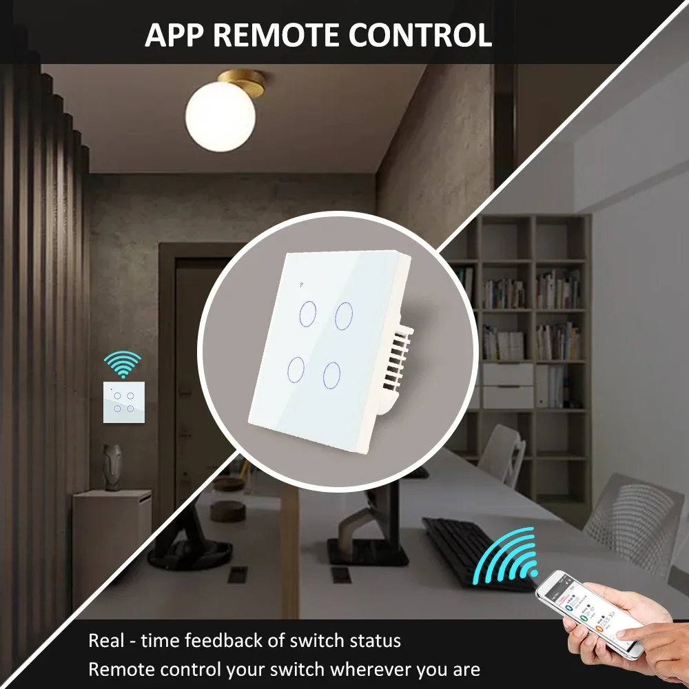 ZigBee 1 2 3 4 Gang nötr akıll - Tuya 4 Channel incelemesi ve fiyatı