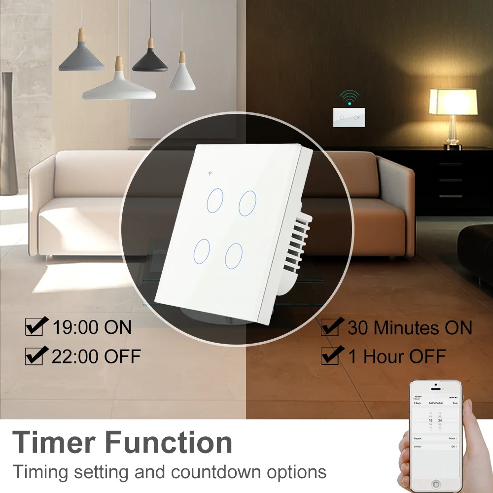 ZigBee 1 2 3 4 Gang nötr akıll - Tuya 4 Channel incelemesi ve fiyatı