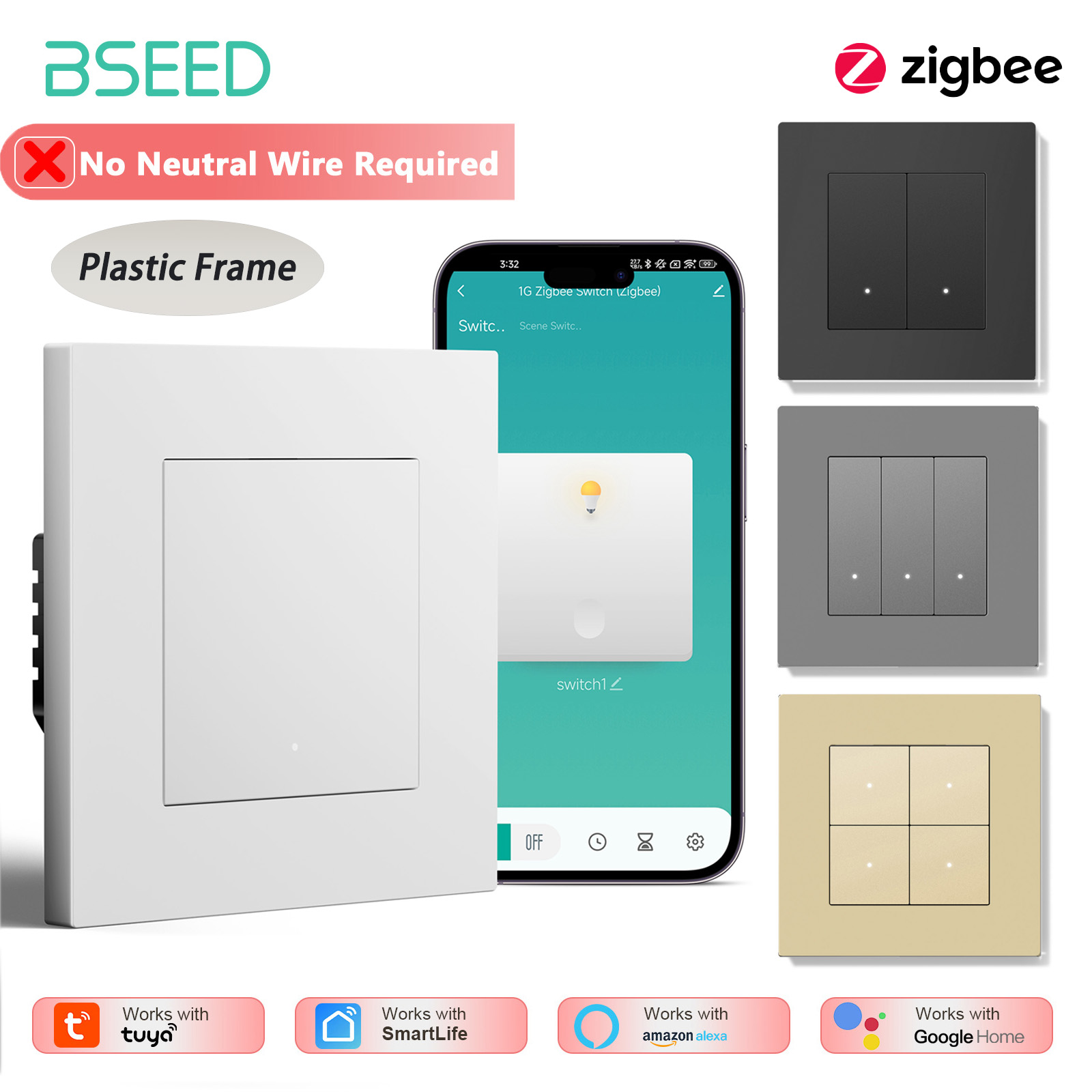 BSEED 1/2/3/4Gang Zigbee Işık  - Tuya 4 Channel incelemesi ve fiyatı