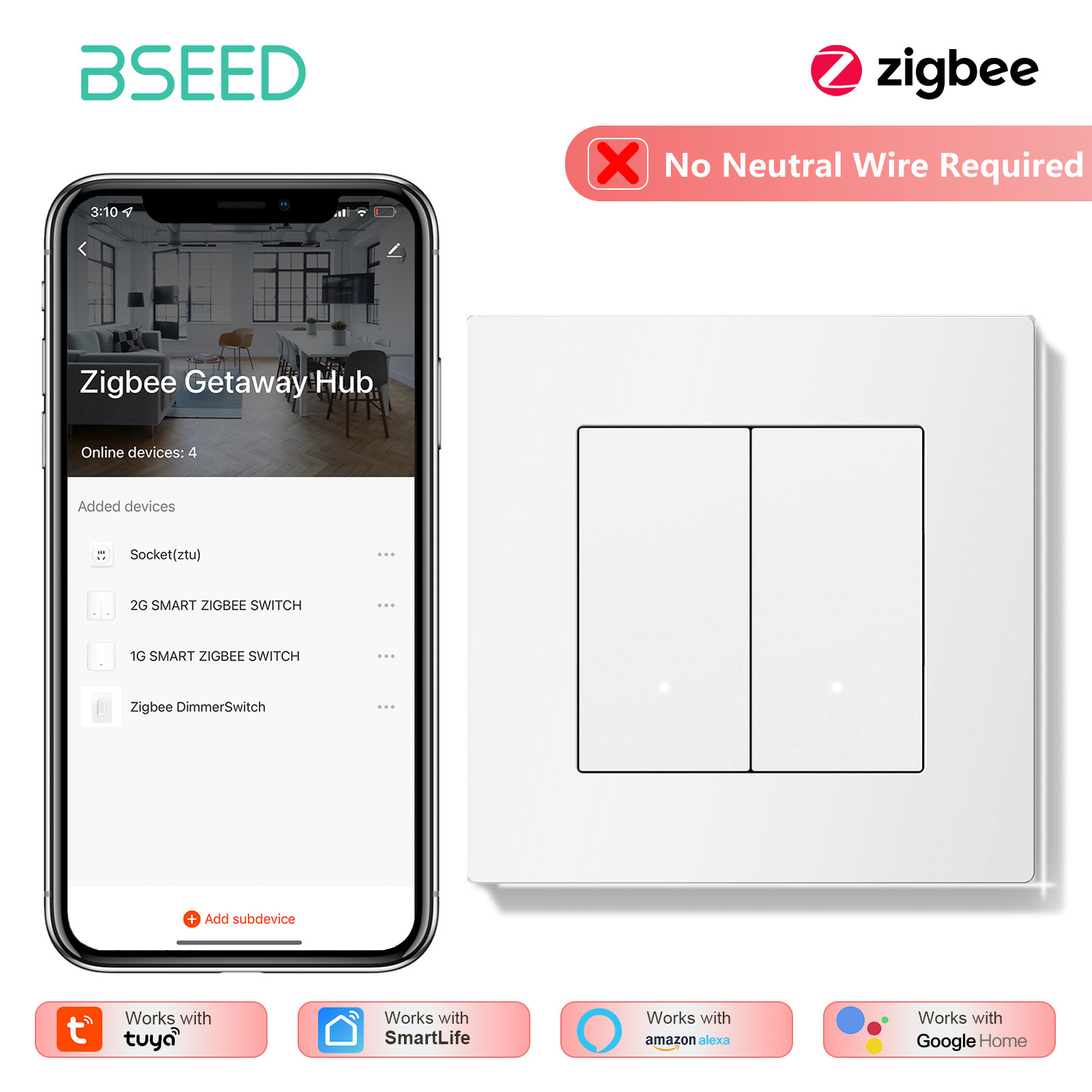 BSEED 1/2/3/4Gang Zigbee Işık  - Tuya 4 Channel incelemesi ve fiyatı
