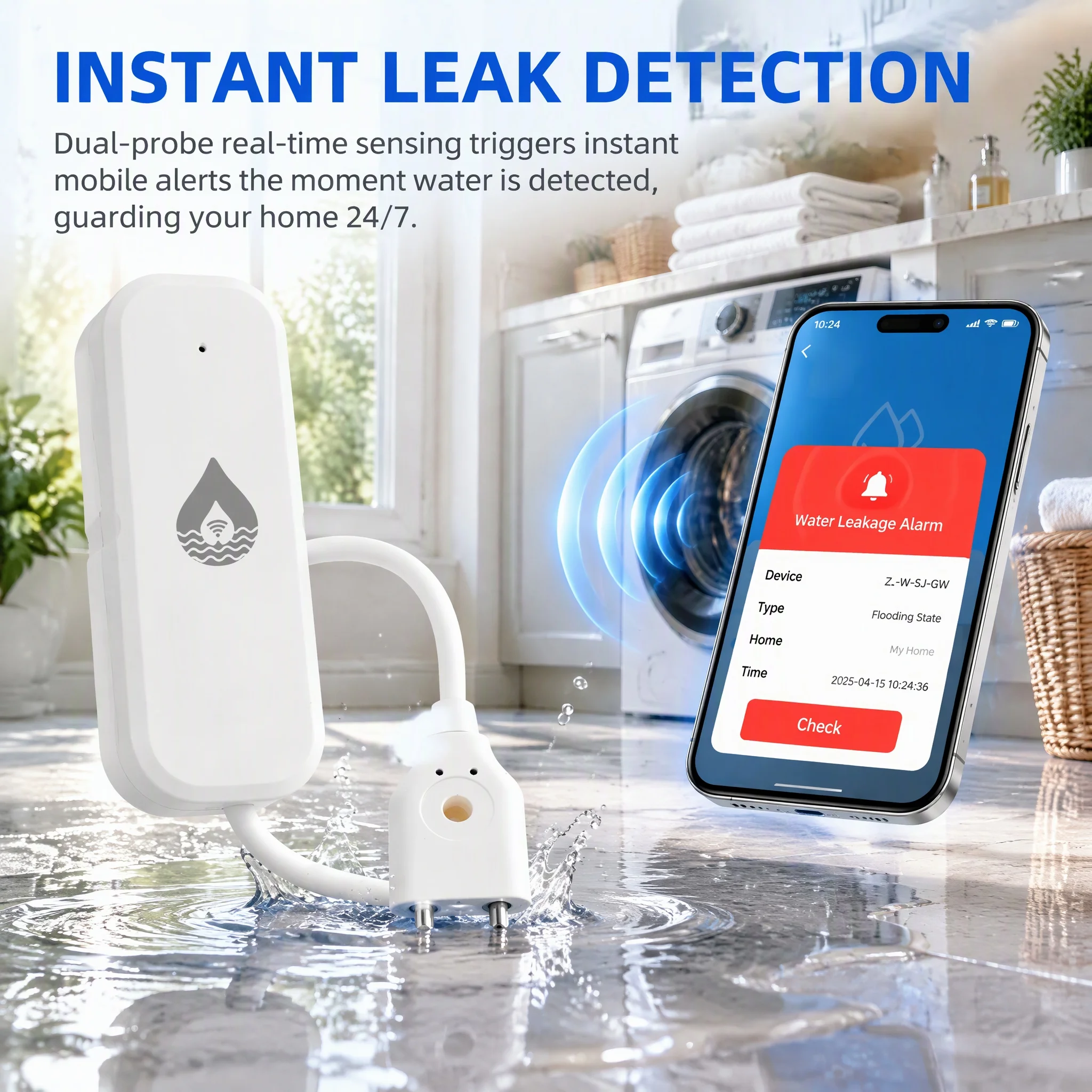 Akıllı WiFi Su Kaçağı Dedektör - Home Assistant Tuya incelemesi ve fiyatı